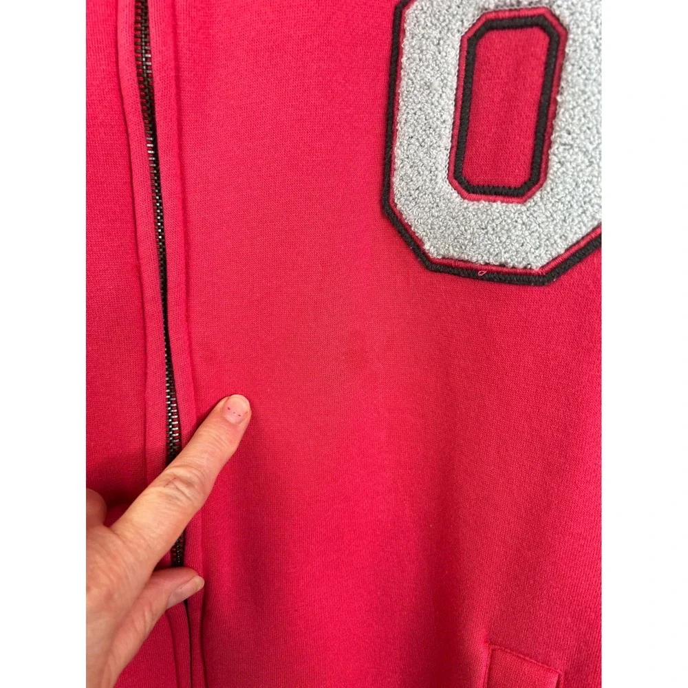 Colosseum Athletics Ohio State Buckeyes Letterman Jacket XL Red Cream Full‎ Zip